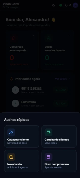 Atalhos rápidos no celular